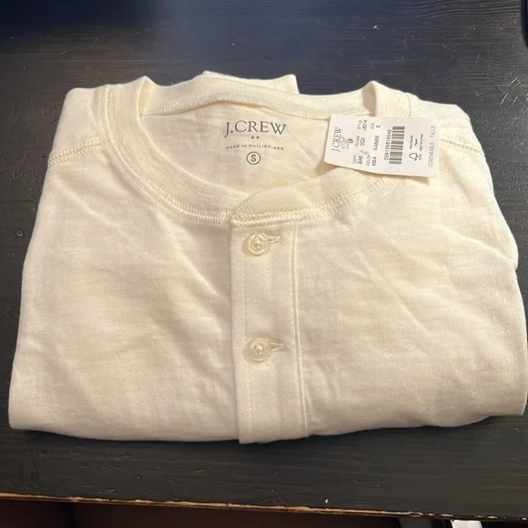 J.Crew Men Short-sleeve henley in slub cotton Tee Shirt Top Size Small - Picture 5 of 5